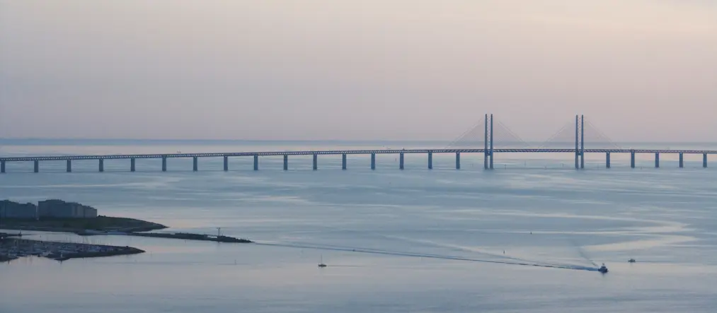 Öresundsbron från fågelperspektiv.