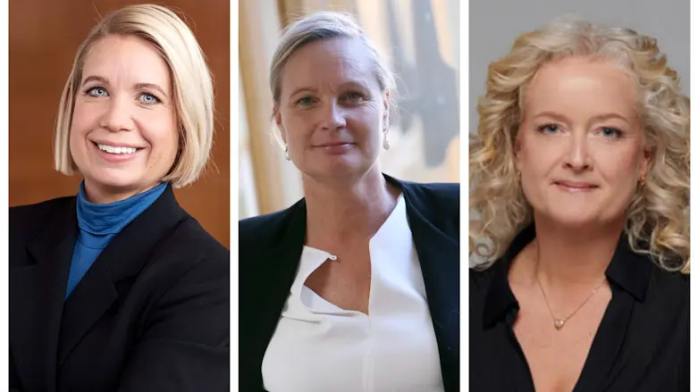 Bild på tre kvinnor som medverkade i Region Skånes webbinarie och panelsamtal om nationella STEM-strategin i skånsk kontext. Från vänster Li Ljungberg, näringspolitisk expert inom talangattraktion och grundskola på Teknikföretagen, Cecilia Wennersten, näringslivsutvecklare i Simrishamns kommun och Beatrice Silow, CMO, Columbus Global & ordförande i TechSveriges IT-kompetensråd.