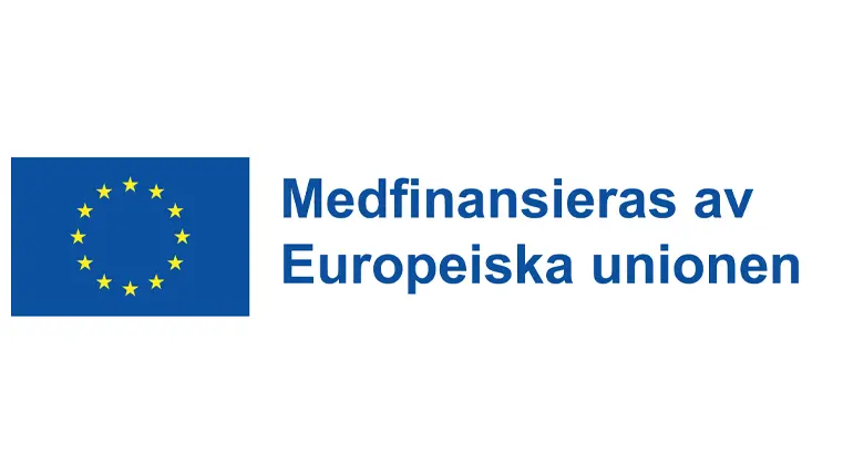 EU-flagga följt av medfinansierings-text.