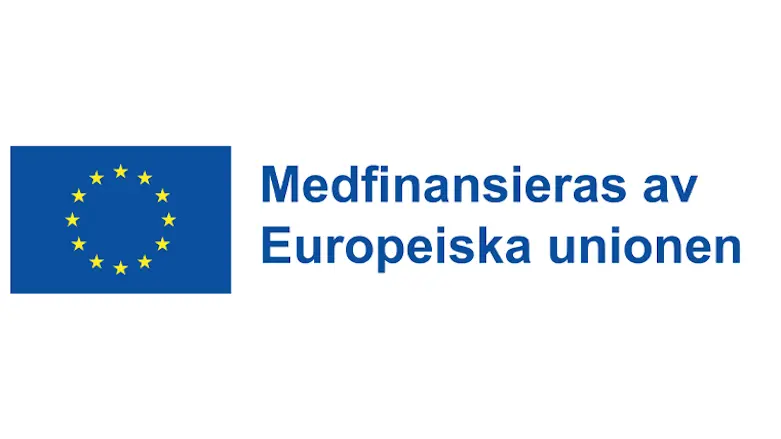EU-flagga följt av medfinansierings-text.