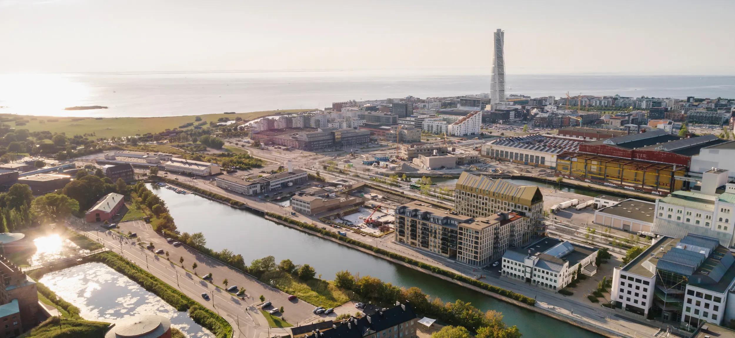 Västra hamnen i Malmö från ovan