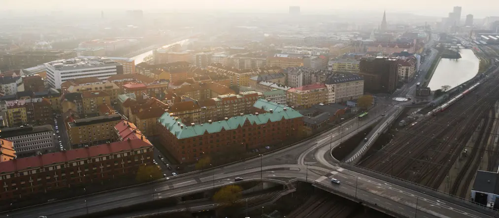 Flygfoto på Malmö